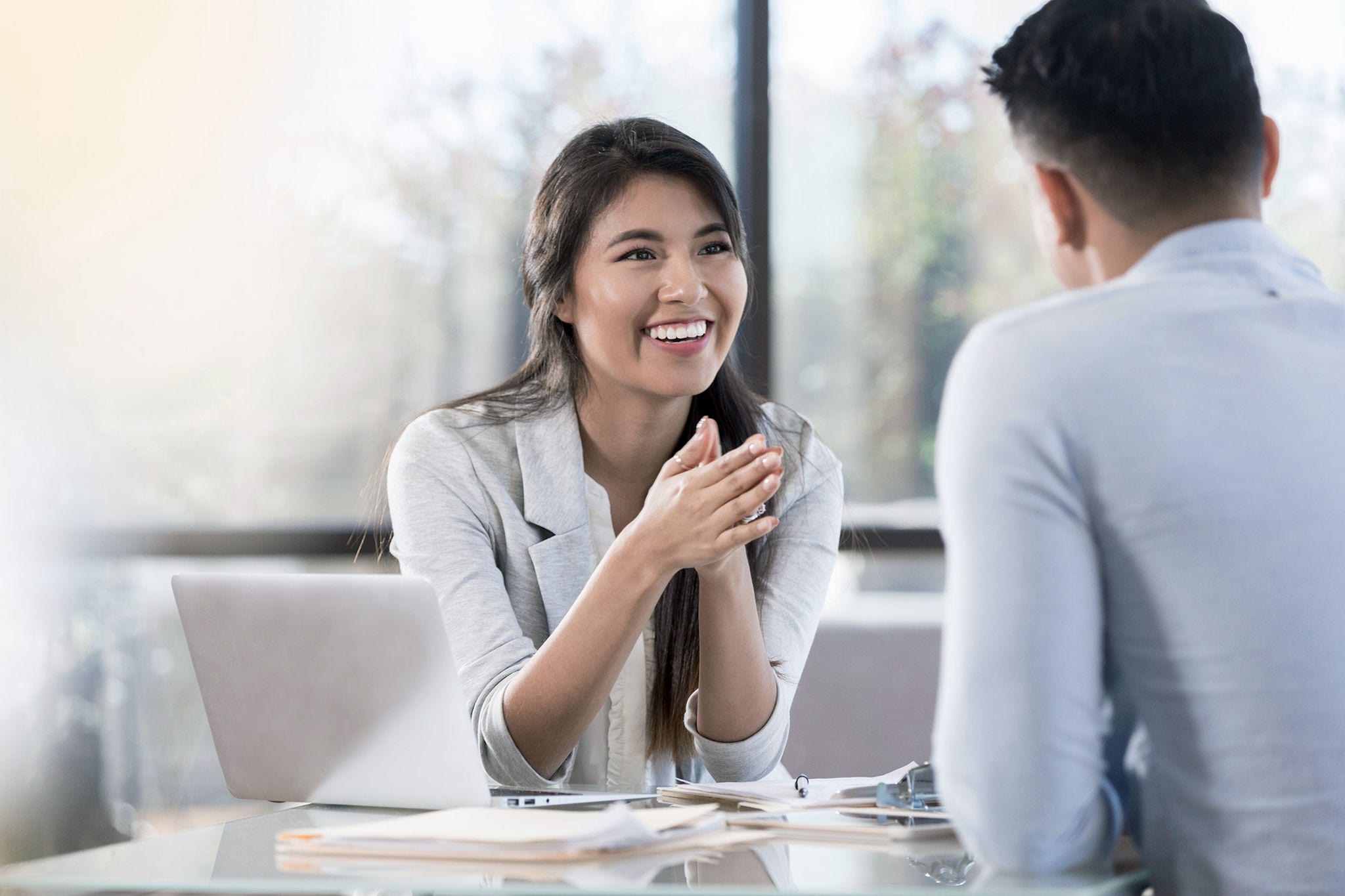 female doctor consulting client