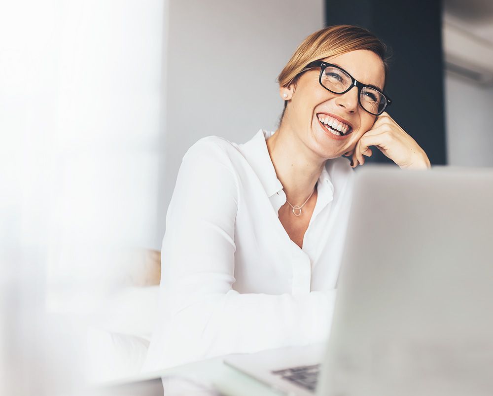 Woman at her desk